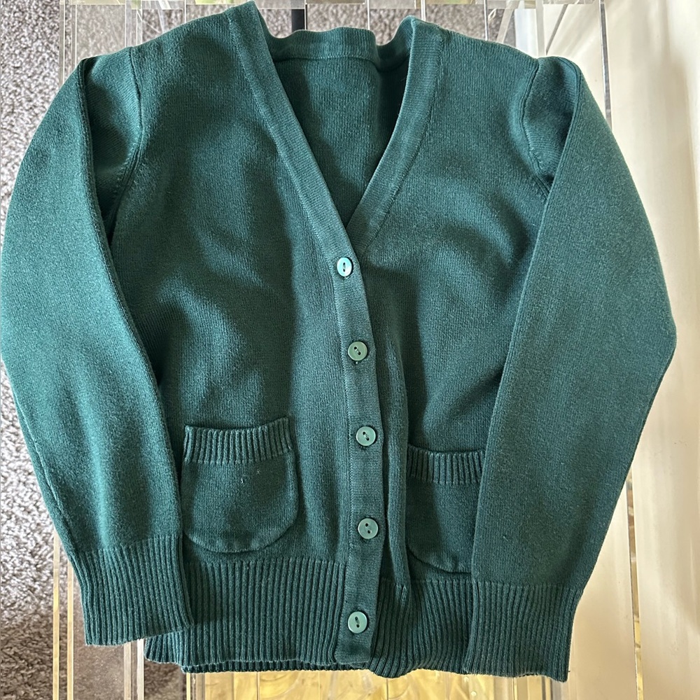 Kids Hunter Green Cardigan Size 3/4